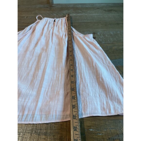NINE WEST Women Pink Textured Halter Neck Keyhole Tank Top Size L - Picture 5 of 9